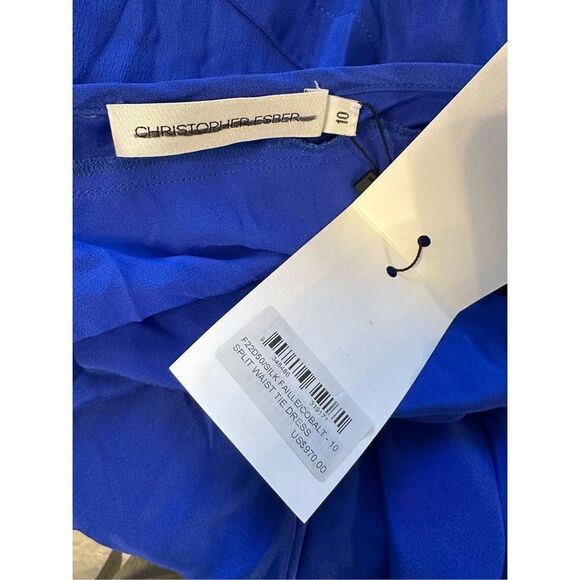 NWT CHRISTOPHER ESBER Mesh Panel Silk Maxi Dress - Picture 11 of 11